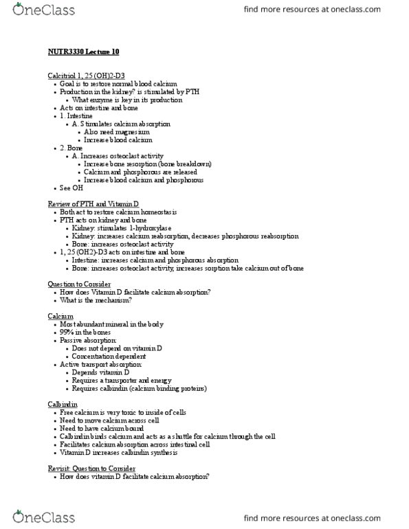 Nutr 3330 Lecture 10 Nutr3330 Lecture 10 Oneclass