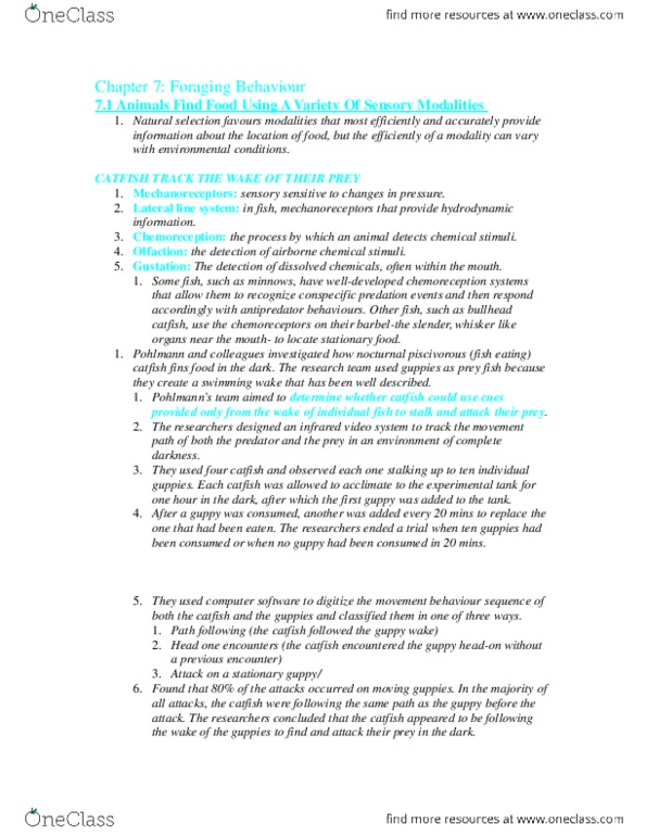 LIFESCI 2D03 Chapter Notes - Chapter 7: Olfaction thumbnail