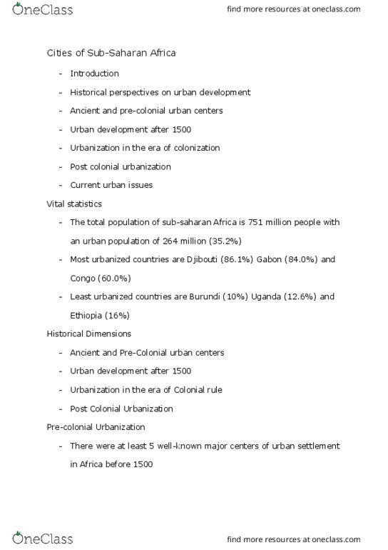 SOSC 1733 Lecture 7: Cities of Sub-Saharan Africa thumbnail