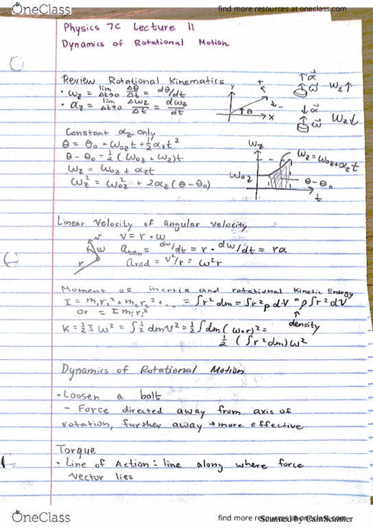 PHYSICS 7C Lecture 11: Review+Dynamics of Rotational Motion thumbnail