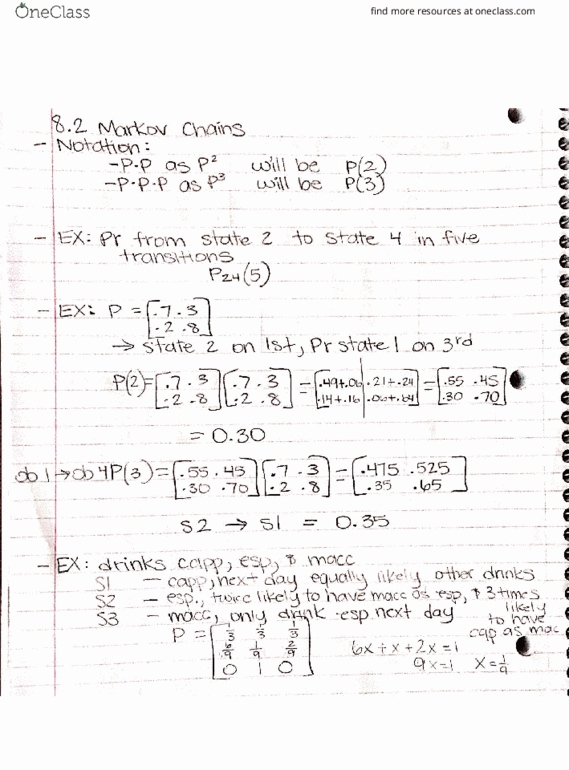 MATH-M 118 Lecture 35: 8.2 Basic Properties of Markov Chains cover image