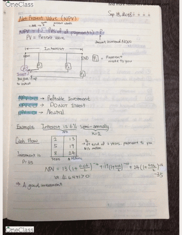 MATA32H3 Lecture Notes - Lecture 4: Cash Flow, Leat cover image