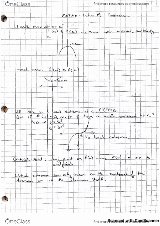 MAT 21A Lecture 19: Extrema cover image