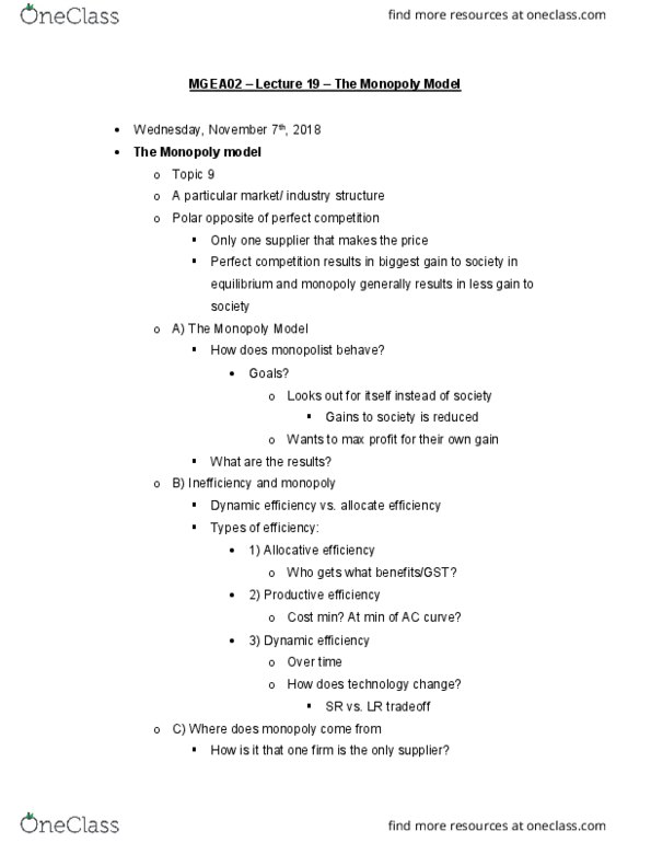 MGEA02H3 Lecture Notes - Lecture 19: Dynamic Efficiency, Allocative Efficiency, Productive Efficiency thumbnail