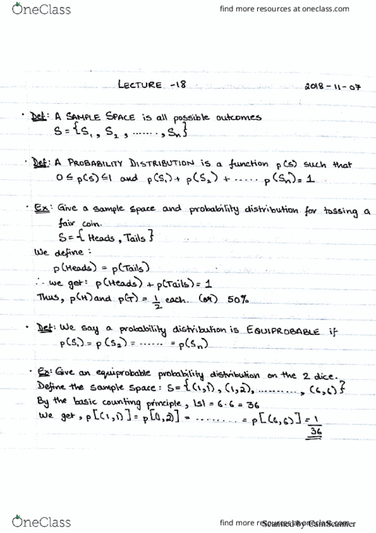 MAT133Y5 Lecture 18: Continuation of Probability cover image