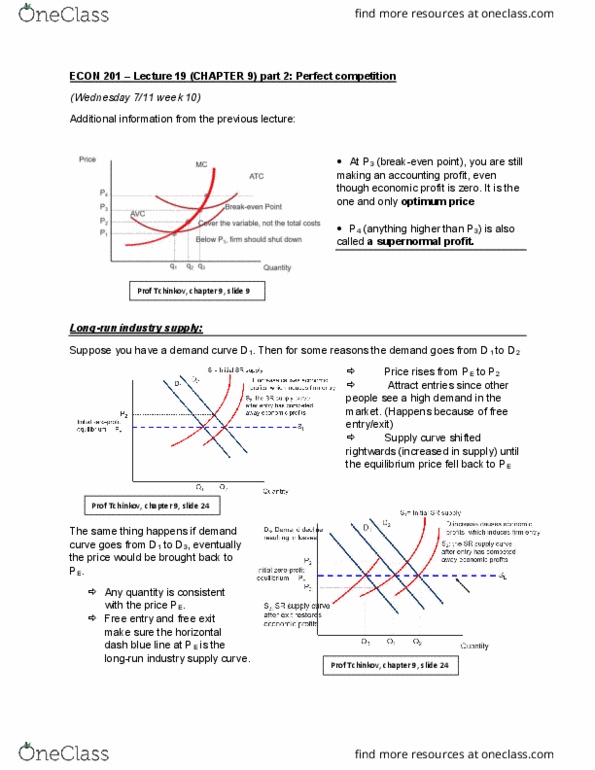 ECON 201 Lecture Notes - Lecture 19: Perfect Competition, Demand Curve, Economic Equilibrium cover image