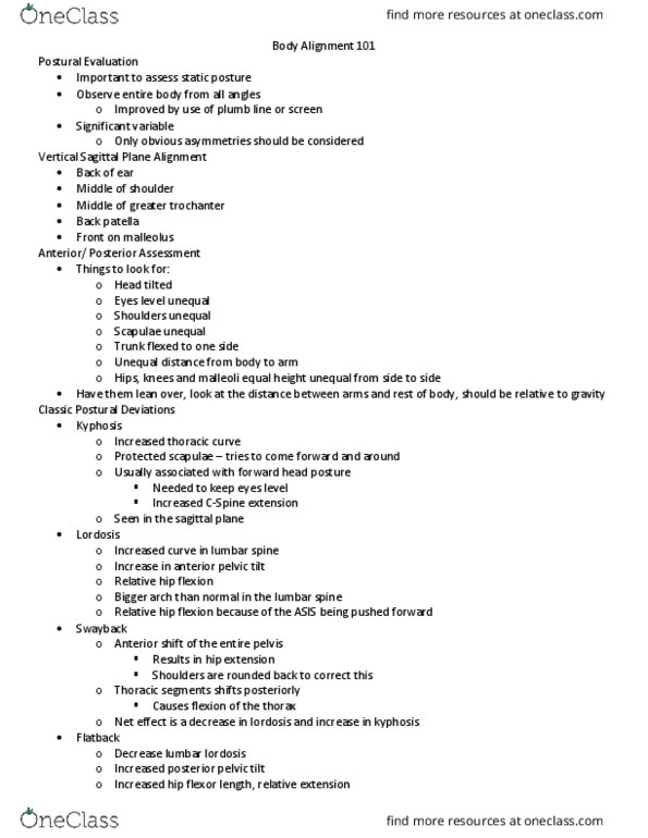 Kinesiology 2236A/B Lecture Notes - Lecture 13: List Of Flexors Of The Human Body, Thoracic Vertebrae, Sagittal Plane thumbnail