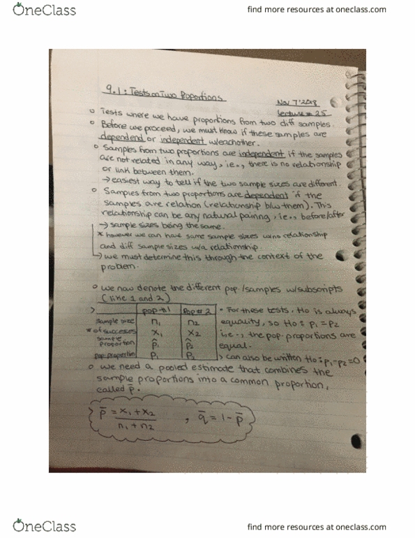 MATH 1P98 Lecture Notes - Lecture 25: Latte, Usho, Statistical Hypothesis Testing cover image