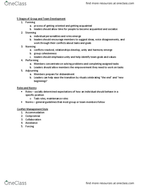 MGT 380 Lecture Notes - Lecture 13: Group Cohesiveness thumbnail