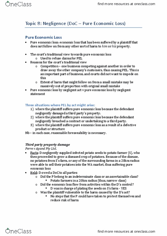 LAW1113 Lecture Notes - Lecture 8: Esso Australia, Clayton Utz thumbnail