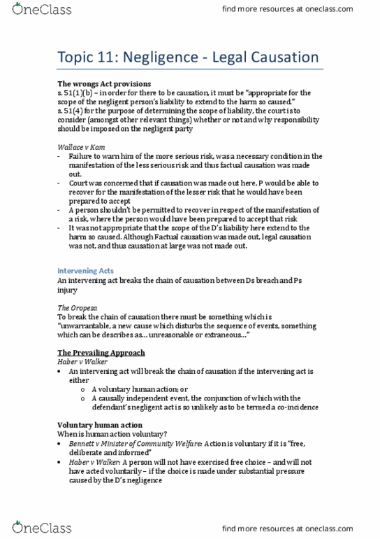 LAW1113 Lecture Notes - Lecture 12: Risk It, Lightning, Gett thumbnail