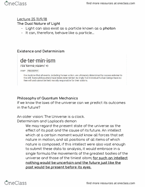 CHEM 1122 Lecture Notes - Lecture 25: Photon, Determinism, Ludwig Boltzmann thumbnail