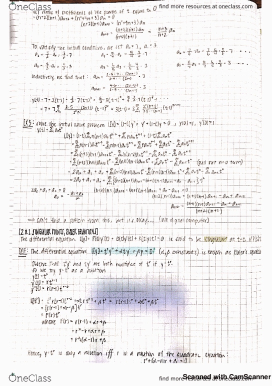 MATH-UA 262 Chapter 2: 2.8.1 Singular Points; Euler Equations thumbnail