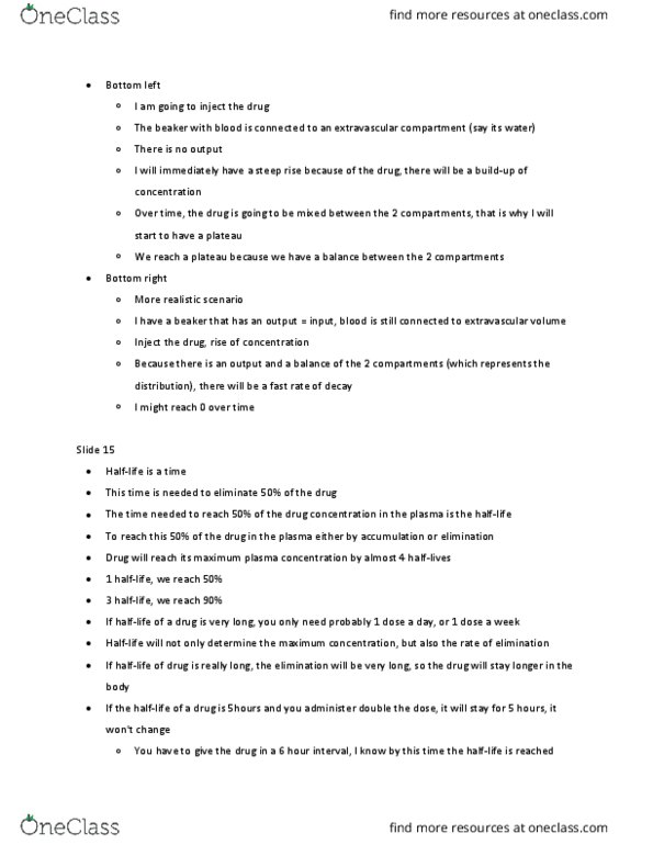 BIO200H5 Lecture Notes - Lecture 8: Fluid Compartments, Half-Life, Bioavailability thumbnail