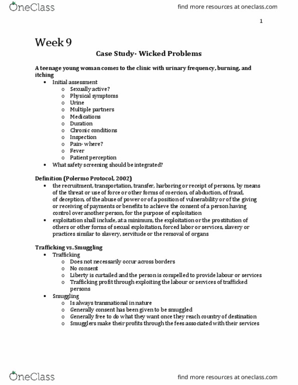 Nursing 4440A/B Lecture Notes - Lecture 9: Wicked Problem, Itch, Body Language thumbnail