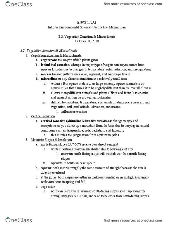 ENVS 170A1 Chapter Notes - Chapter 8: Intertidal Zone, Regional Climate Levels In Viticulture, Rain Shadow thumbnail