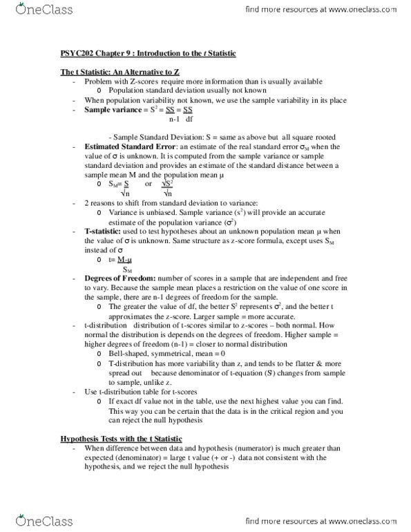 PSYC 202 Chapter 9: PSYC202 Chapter 9 Into to t Statistic.docx thumbnail