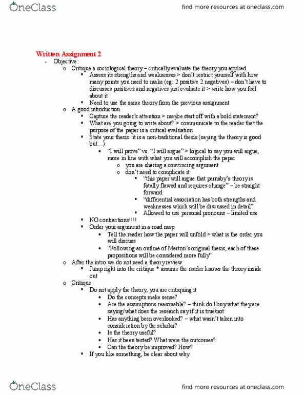 SOC 2070 Lecture Notes - Lecture 11: Differential Association, Erving Goffman, Middle Ages thumbnail