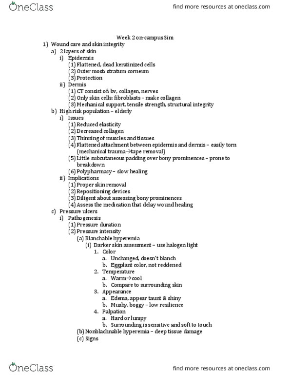 NURSE-UN 240 Lecture Notes - Lecture 2: Stratum Corneum, Ultimate Tensile Strength, Subcutaneous Tissue thumbnail