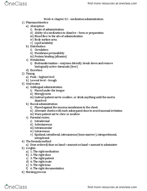 NURSE-UN 240 Lecture Notes - Lecture 4: Buccal Administration, Sublingual Administration, Body Surface Area thumbnail