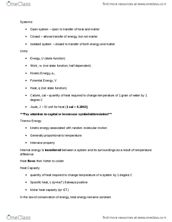 CHEM 112 Lecture Notes - Isothermal Process, Vapor Pressure, Joule thumbnail