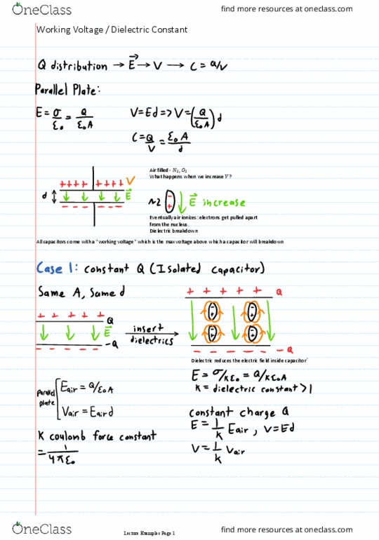 Physics 1402A/B Lecture 25: Working Voltage Dielectric Constant thumbnail