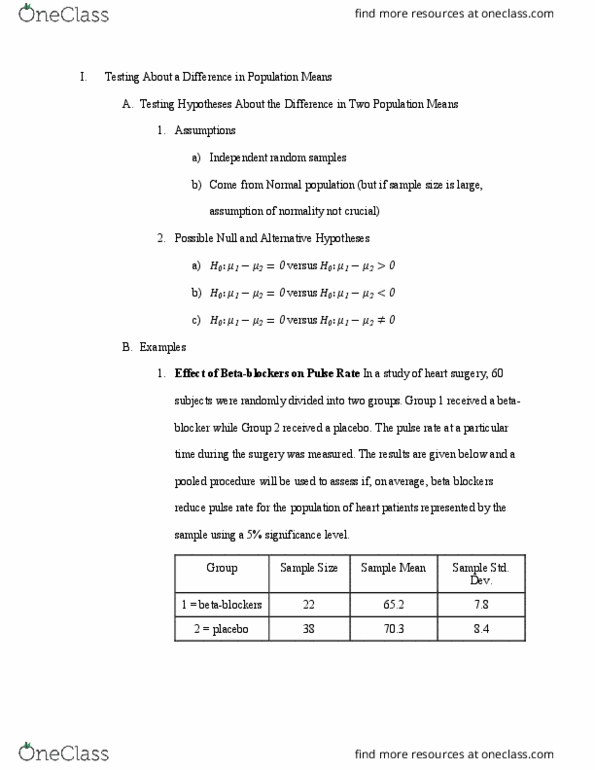 STATS 250 Lecture Notes - Lecture 28: Beta Blocker, Normal Distribution cover image