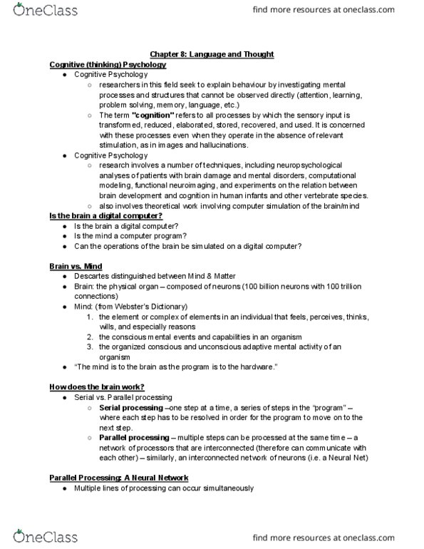 PSYC 1001 Lecture Notes - Lecture 8: Parallel Computing, Functional Neuroimaging, Decision-Making thumbnail