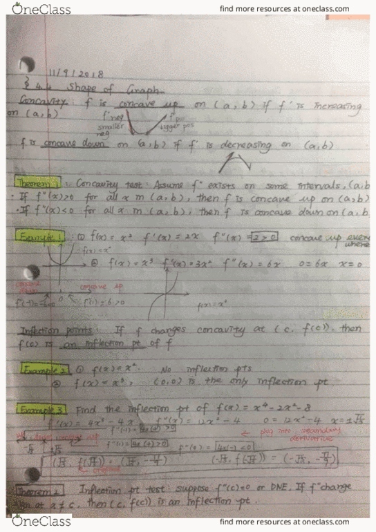 MATH 20A Lecture 19: 4.4 shape of graph cover image