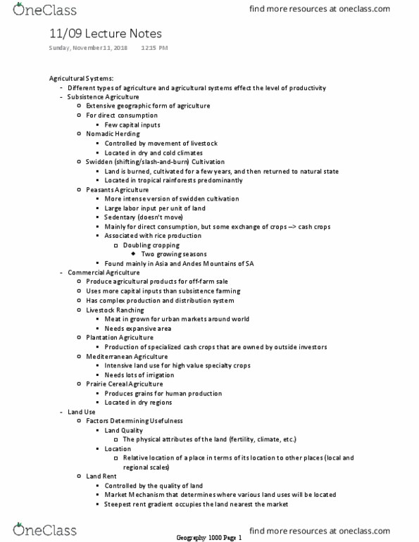 GEOG 1000 Lecture Notes - Lecture 33: Slash-And-Burn, Andes, Herding thumbnail