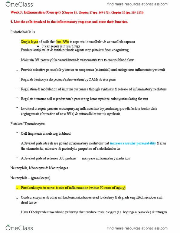 PAT 20A/B Lecture Notes - Lecture 2: Endothelium, Antiplatelet Drug, Angiogenesis thumbnail