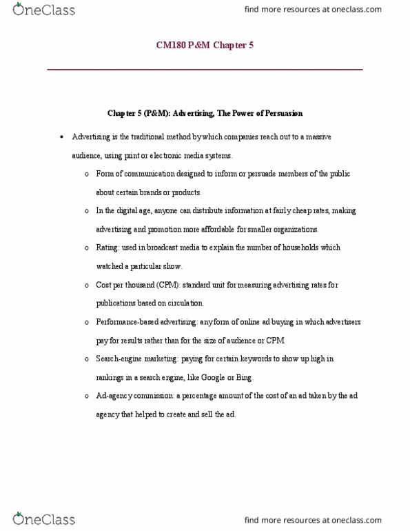 COM CM 380 Chapter Notes - Chapter 5: Web Banner, Fairness Doctrine thumbnail