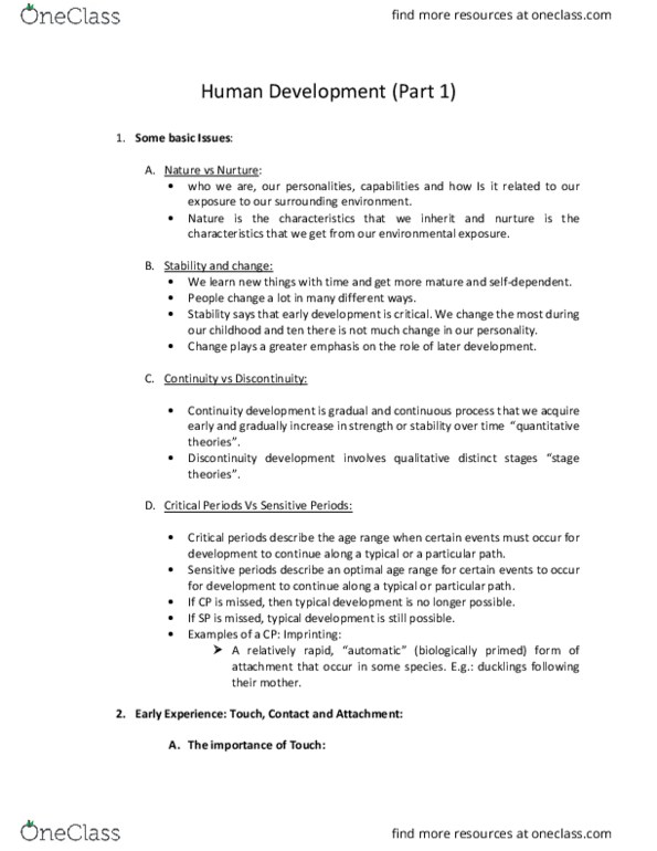 PSYCH 101 Lecture Notes - Lecture 26: Critical Period, Artificial Insemination thumbnail