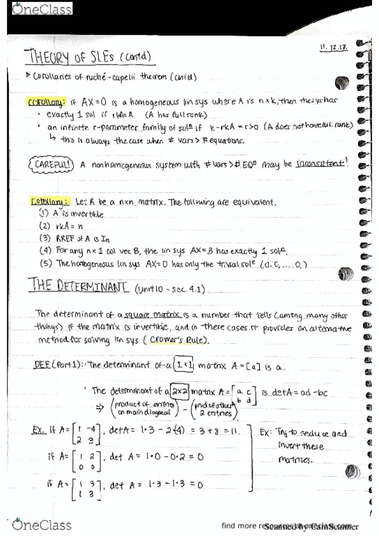 Mathematics 1229A/B Lecture 25: The Determinant cover image