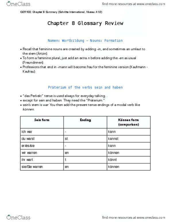 GER100Y1 Chapter Notes - Chapter 8: Ninetynine, Built-In Self-Test, Dative Case thumbnail