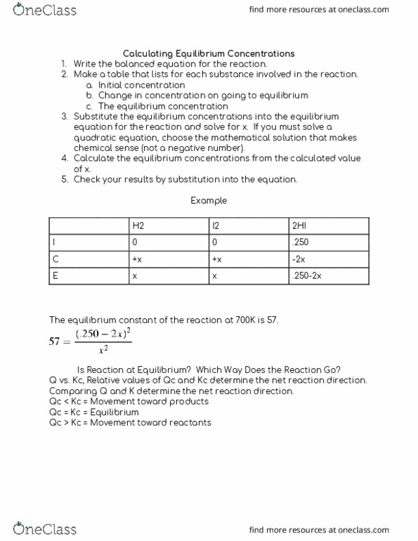 CHEM 123N Lecture Notes - Lecture 14: Quadratic Equation, Equilibrium Constant, Negative Number thumbnail