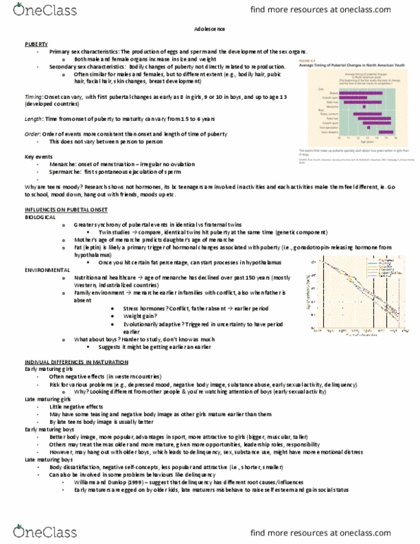 PHS 4300 Lecture Notes - Lecture 6: Secondary Sex Characteristic, Twin, Pubic Hair thumbnail