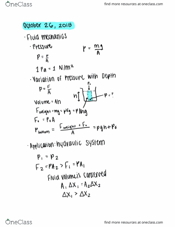 PHYSICS 1250 Lecture 31: Fluid Mechanics and Buoyant Forces cover image