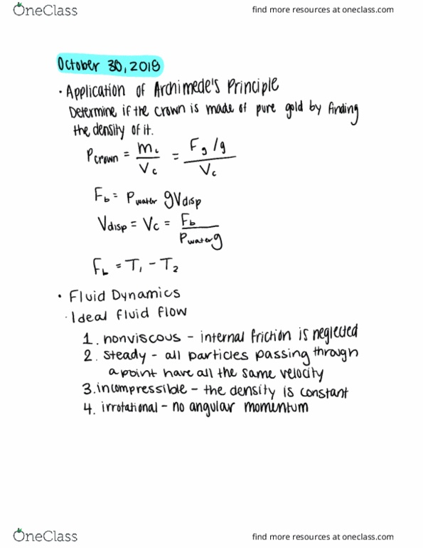 PHYSICS 1250 Lecture 32: Archimede's Principle and Bernoulli's Equation cover image