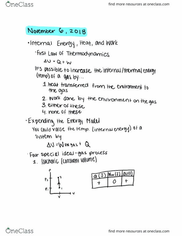 PHYSICS 1250 Lecture 35: Internal Energy, Heat, and Work cover image