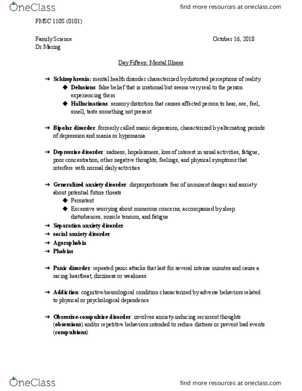 FMSC 110 Lecture Notes - Lecture 8: Separation Anxiety Disorder, Social Anxiety Disorder, Generalized Anxiety Disorder thumbnail