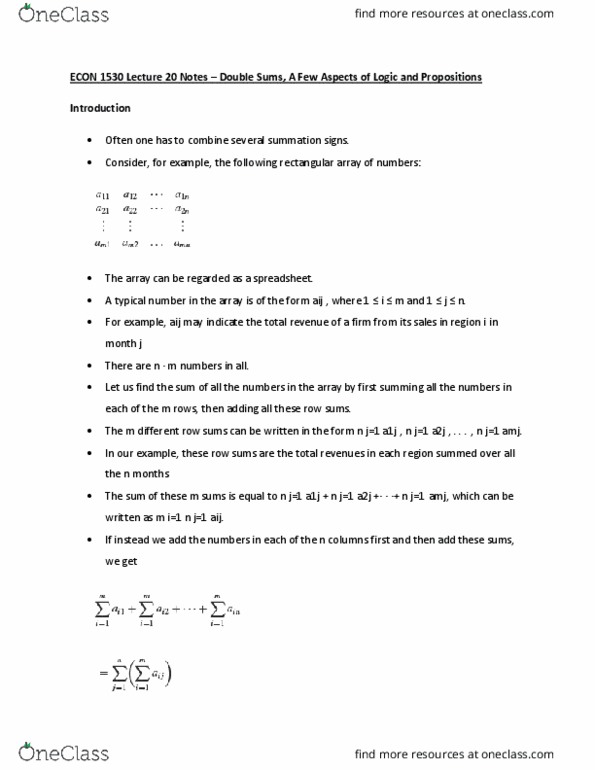 ECON 1530 Lecture Notes - Lecture 20: Semicolon cover image