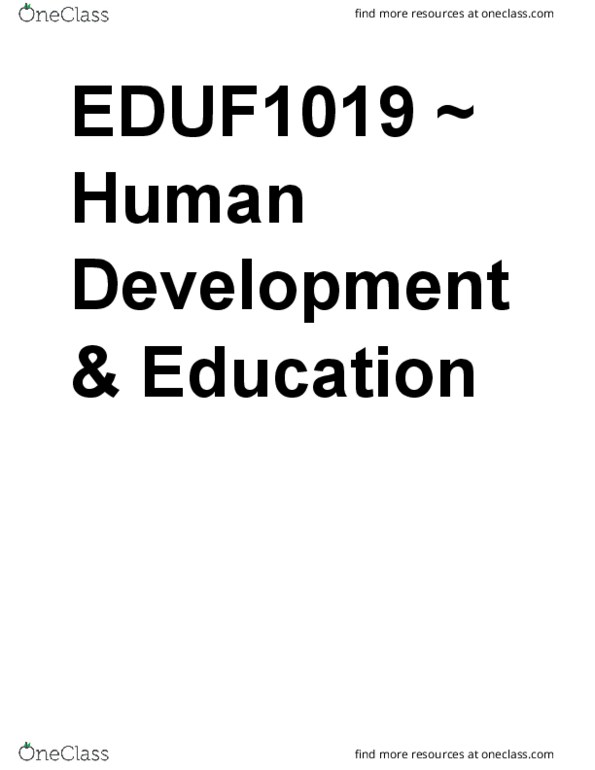 EDUF1019 Lecture Notes - Lecture 1: Der Fels, Fetus, Fantine thumbnail