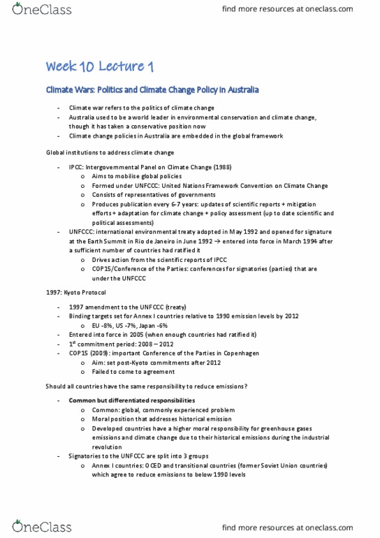 GEOS2121 Lecture Notes - Lecture 18: Scientific Reports, 2009 United Nations Climate Change Conference, Organisation For Economic Co-Operation And Development thumbnail