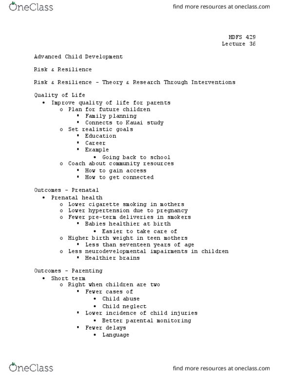 HDFS 429 Lecture Notes - Lecture 36: Kauai, Child Neglect, Child Abuse thumbnail