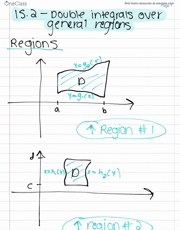 MAC-2313 Lecture 19: 15.2 - Double Integrals Over General Regions thumbnail