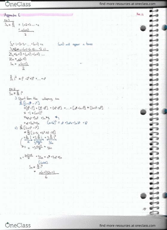 Calculus 1000A/B Lecture 40: Appendix E Sigma Notation cover image
