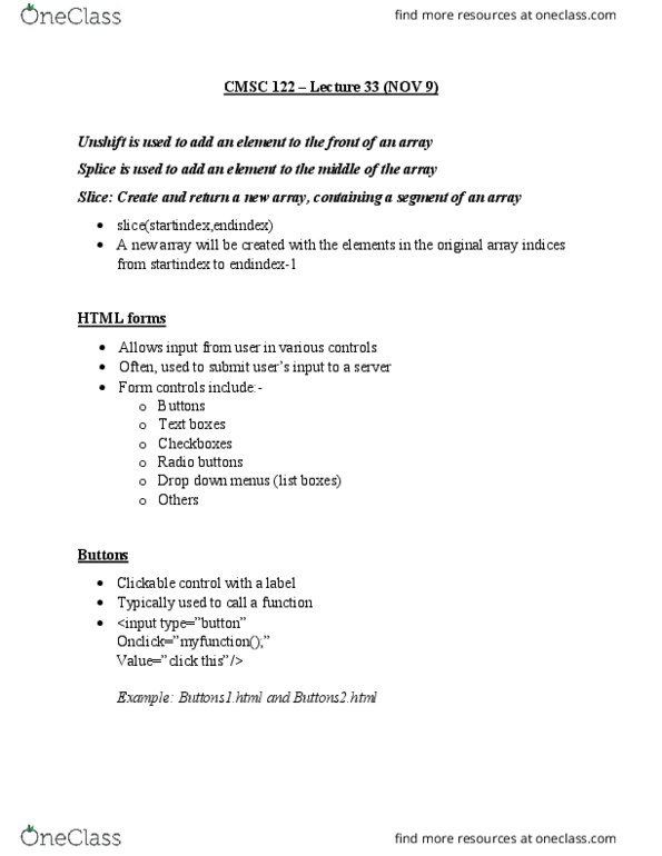 CMSC 122 Lecture Notes - Lecture 33: Alliance Data thumbnail