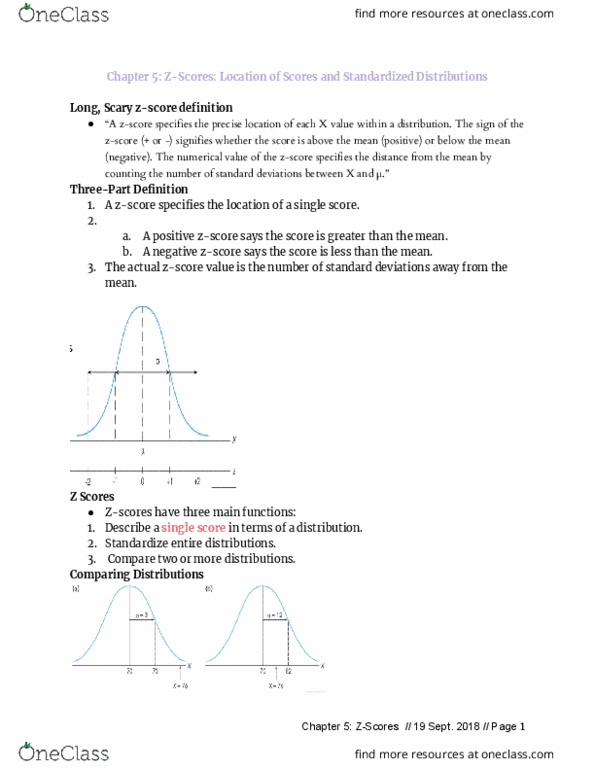 PSY 200 Lecture Notes - Lecture 5: Standard Deviation, Normal Distribution thumbnail
