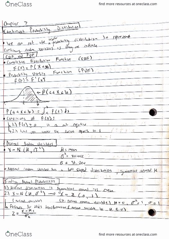 STAT 1000Q Lecture 14: Continuous Probability Distribution, Normal Random Variables cover image